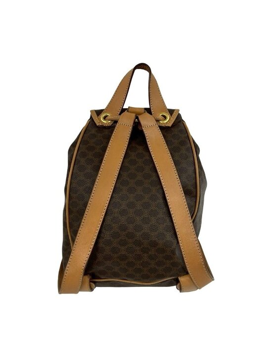 Celine Vintage Macadam Blason Triomphe Pattern Logo Ring Leather Backpack Brown main image 11